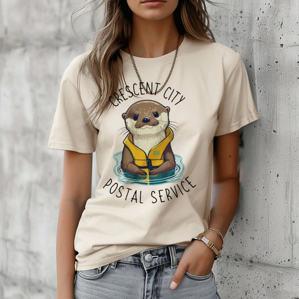 

Otters tshirt women summer comic t shirt female harajuku designer clothing