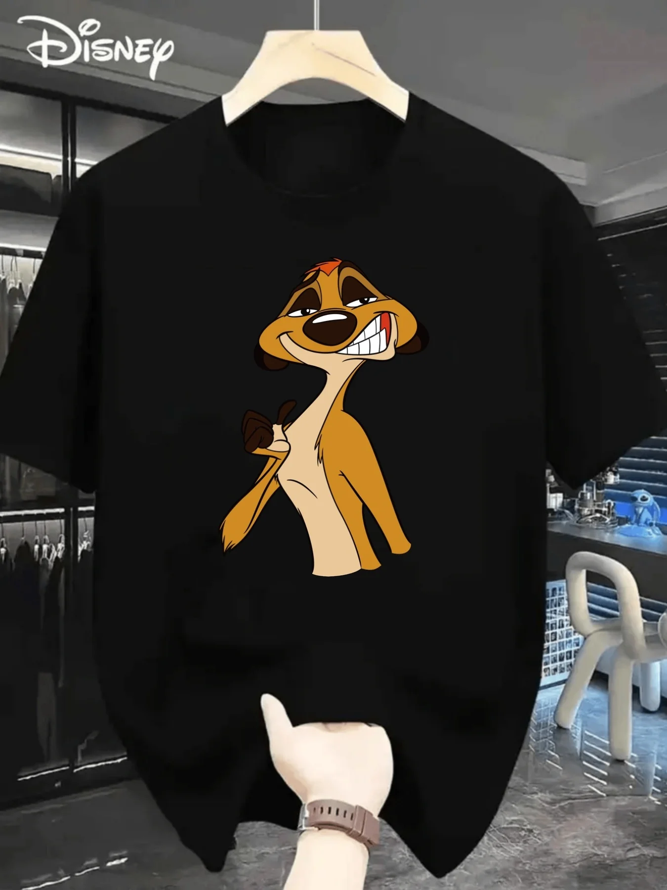 

Disney Lion King, Dingman Cartoon Printed Men's and Women's Fashion Round Neck Short Sleeve T-shirt Cartoon Casual