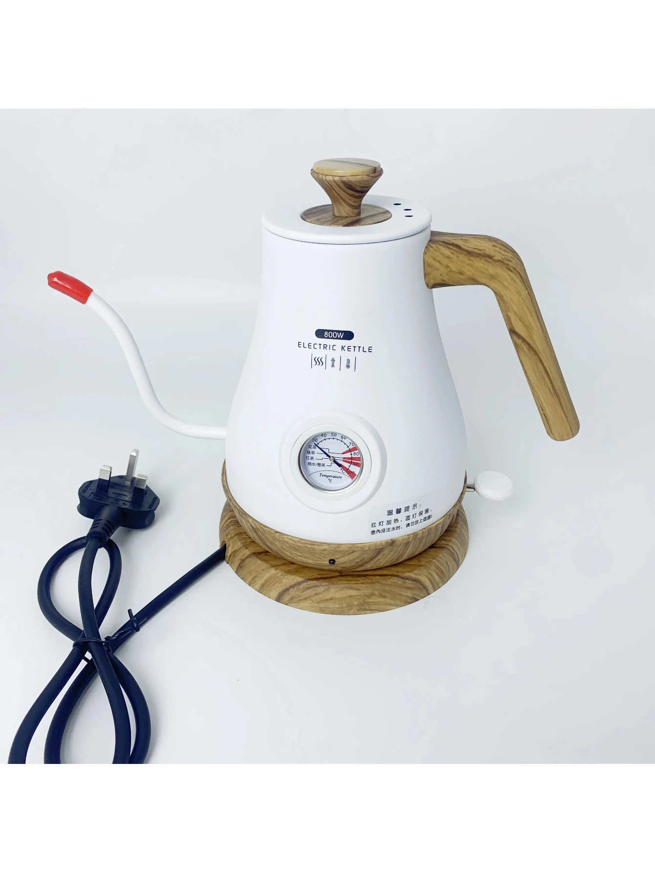304 stainless steel gooseneck spout pour-over coffee pot slim  teapot 220V 1L electric kettle with thermometer