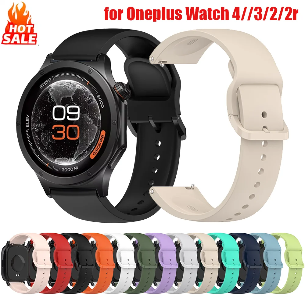 Силиконовый ремешок для Oneplus Watch 4/3 46mm/2/2r, дышащий спортивный браслет Correa для Oppo Watch 3/X3/4 Pro Realme Watch 5