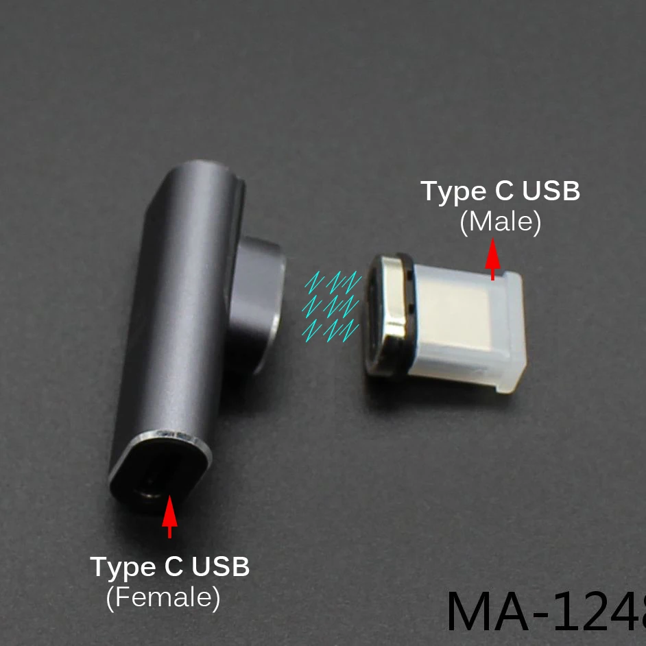 1pcs 40Gbps Female Type C USB To Male Type C Magnetic Cable Adapter Fast Charging Converter Connector For Macbook Pro Samsung