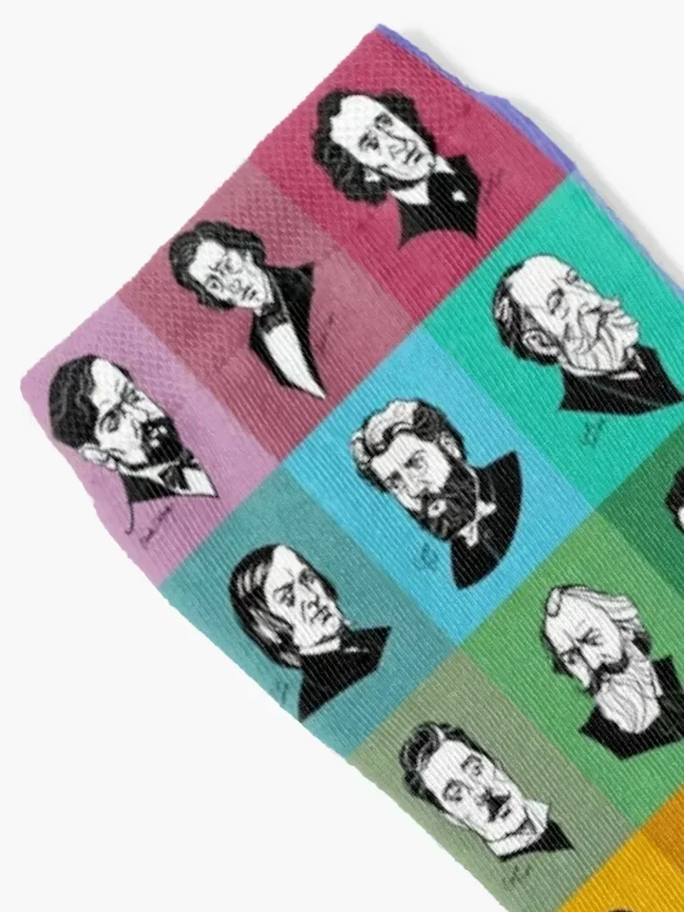 Great composers (multicoloured version) Socks kawaii with print colored Socks Ladies Men's