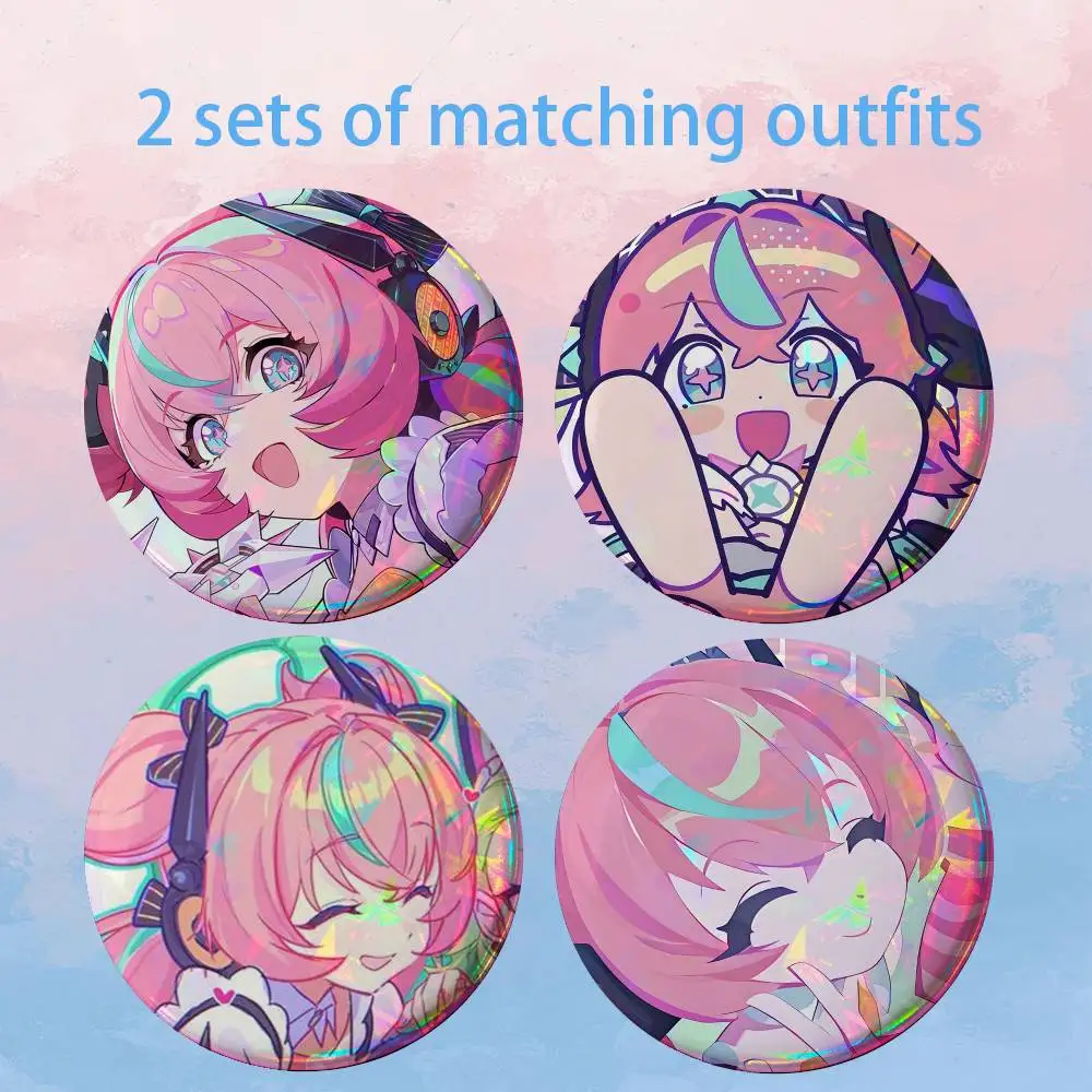 Game ZZZ A-Aria 2 piece set Badges On Backpack Jacket Cartoon Round Brooches Acrylic Button Pins Collection Gifts