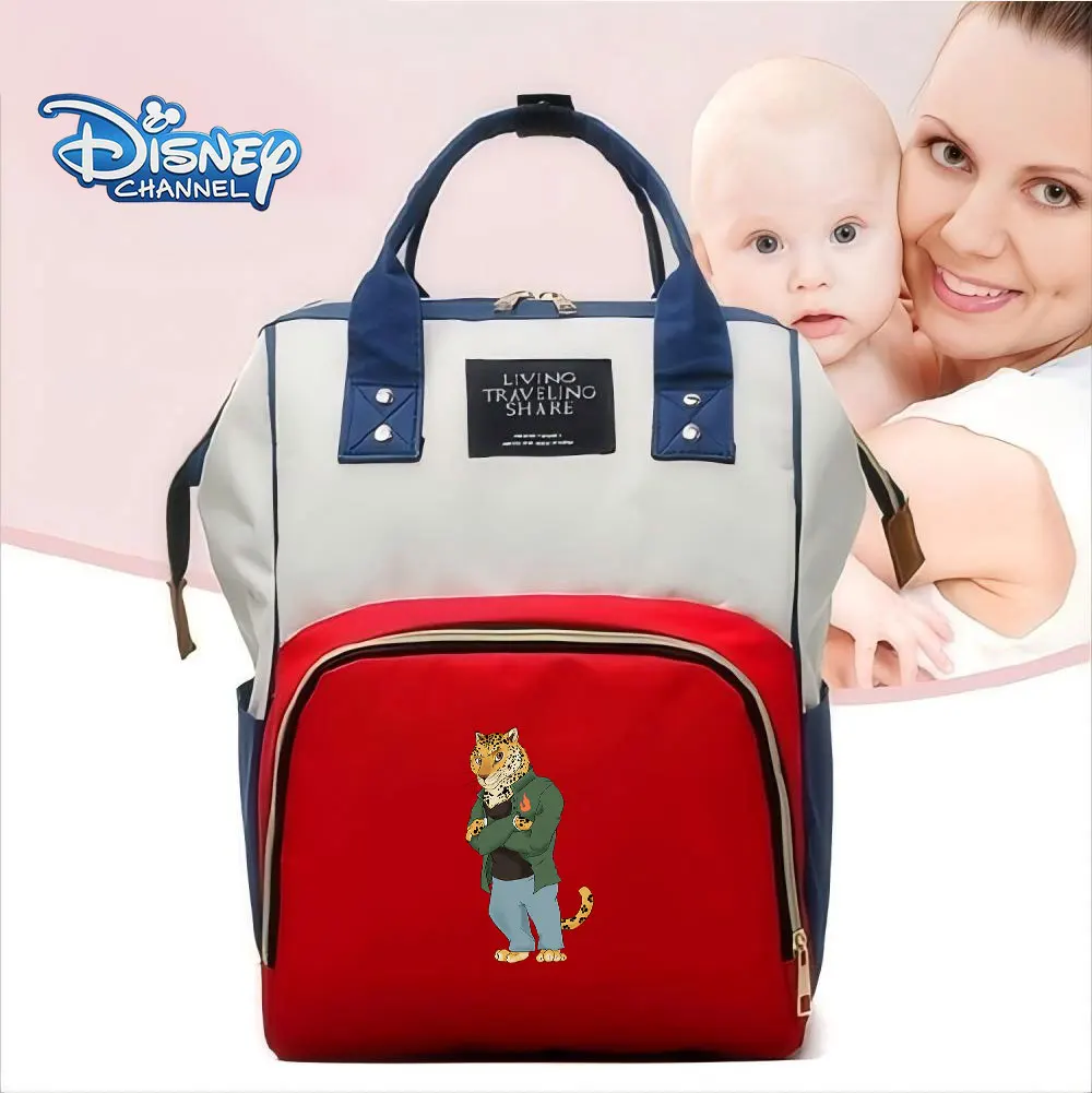 

Disney Zootopia Large Nylon Mommy Bag, All-in-One Diaper Backpack with Dedicated Wipes and Mat Pocket