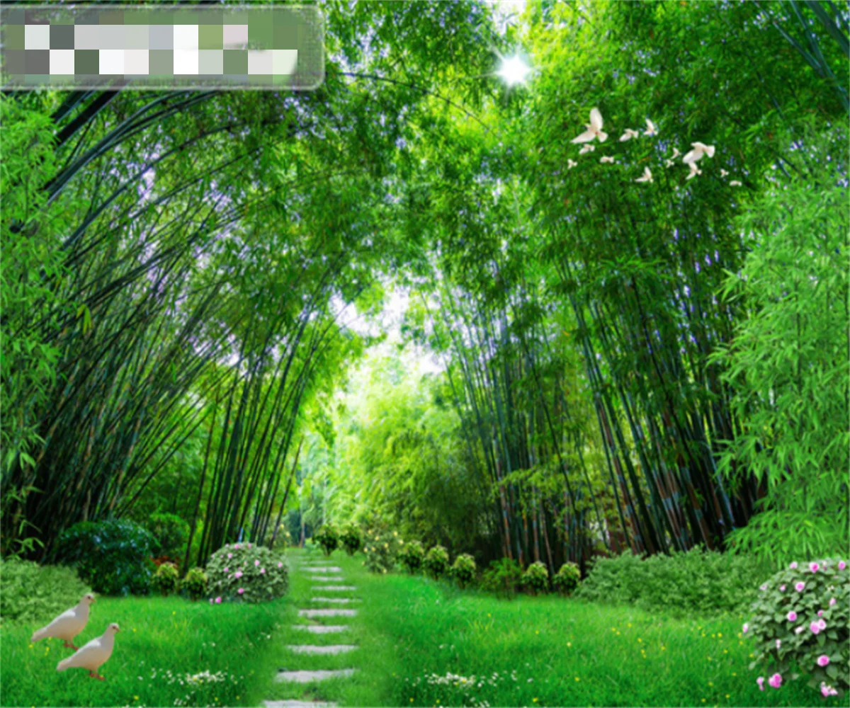 

Customized 3D any size wallpaper wall painting Southeast Asia 3D bamboo sea and bamboo forest TV sofa background wall parede