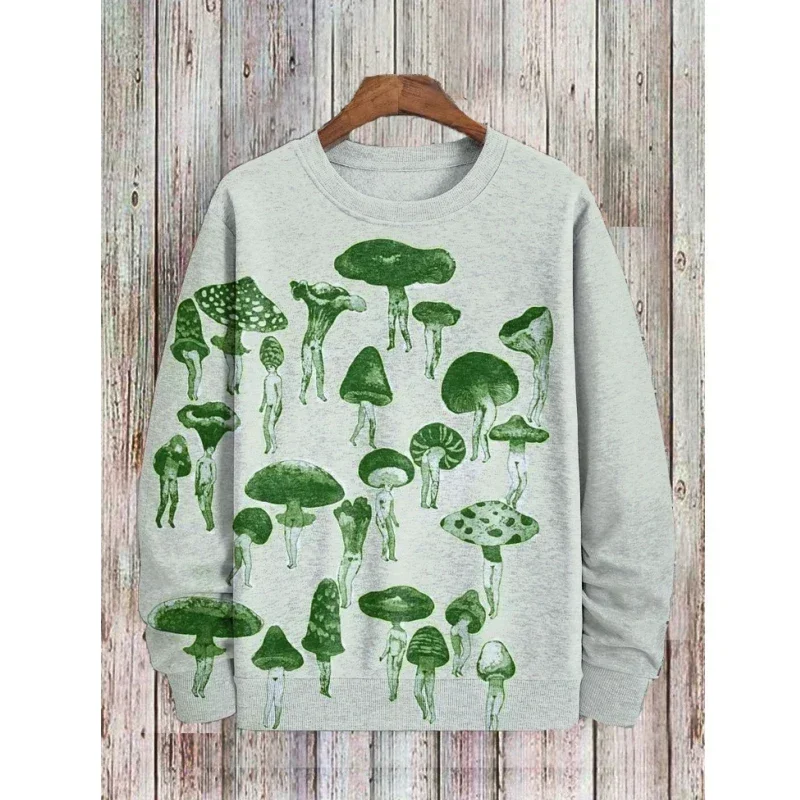 

New Men's Sweatshirts Autumn Fashion Sweatshirts Men's 3D Plant Pattern Printed Long Sleeve T-Shirts Round Neck Men's Tops