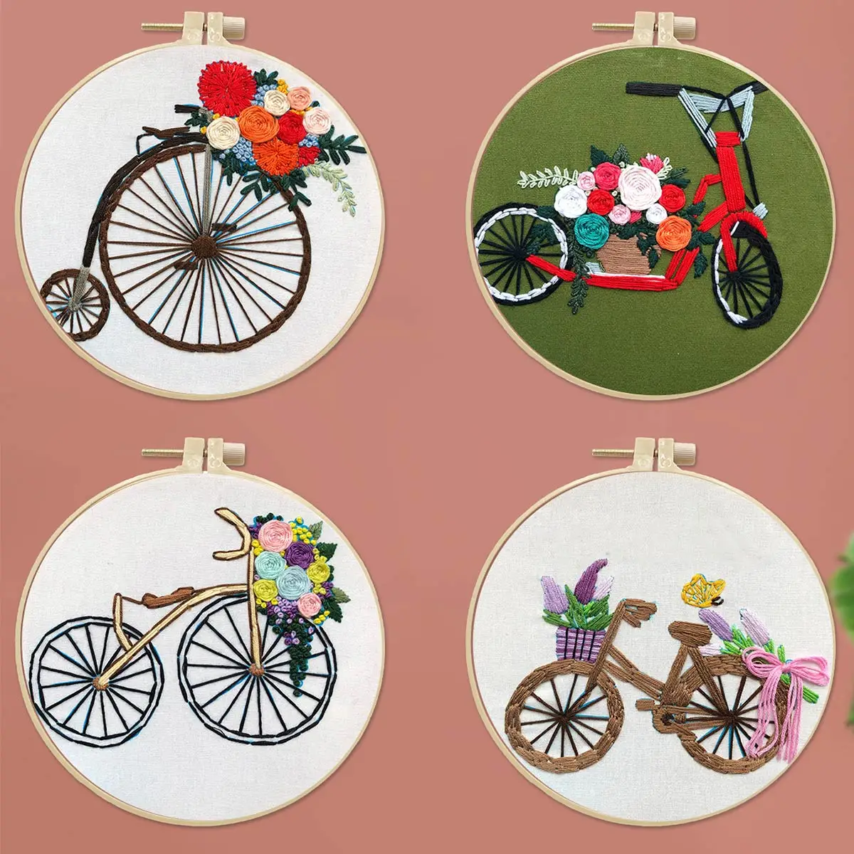 Unfinished Embroidery Kit Sport Bike Pattern DIY Handwork Sewing Cross Stitch Set Crafts Thread Tools Material Pack