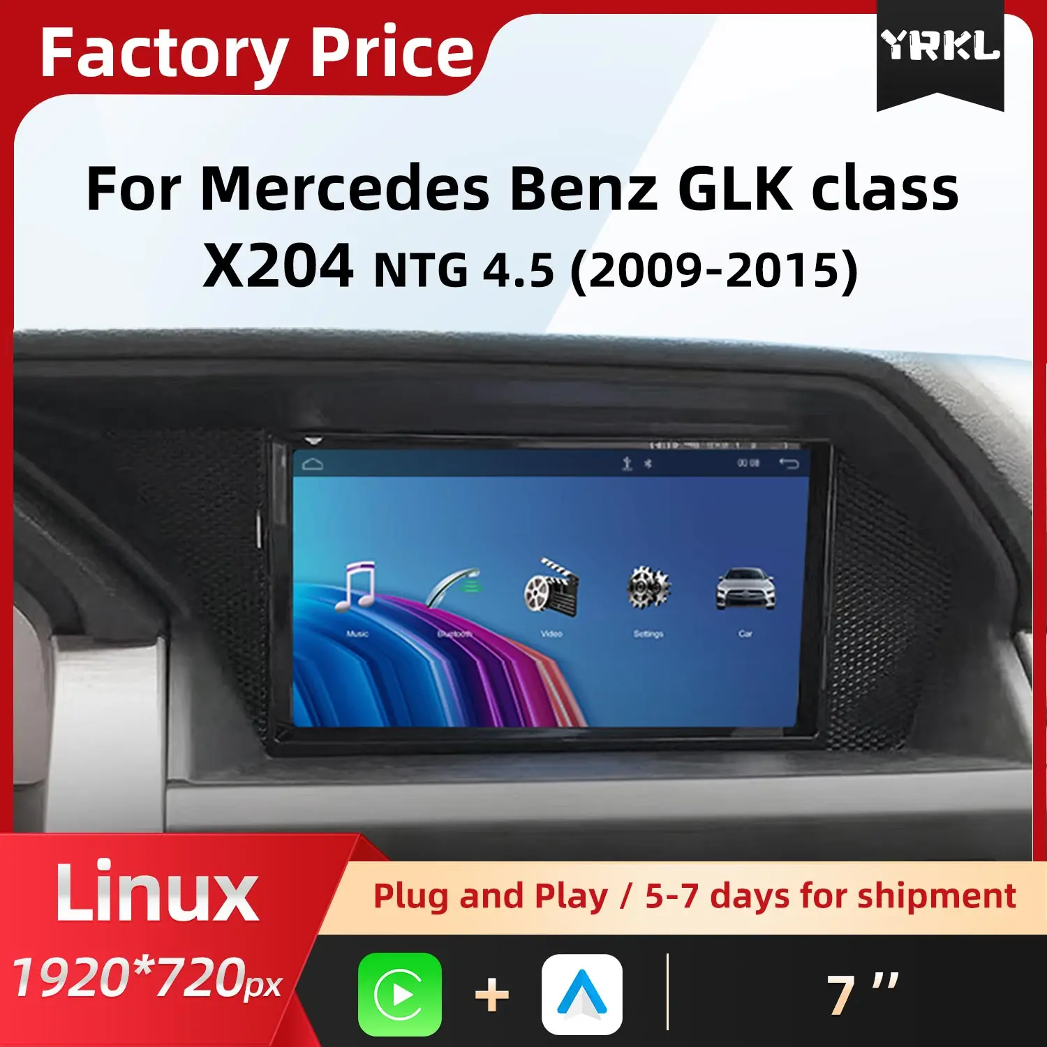 

Upgrade Android AUTO For Mercedes Benz GLK X204 Wireless Carplay Car Radio Multimedia Video Player Touch Screen Central Monitor