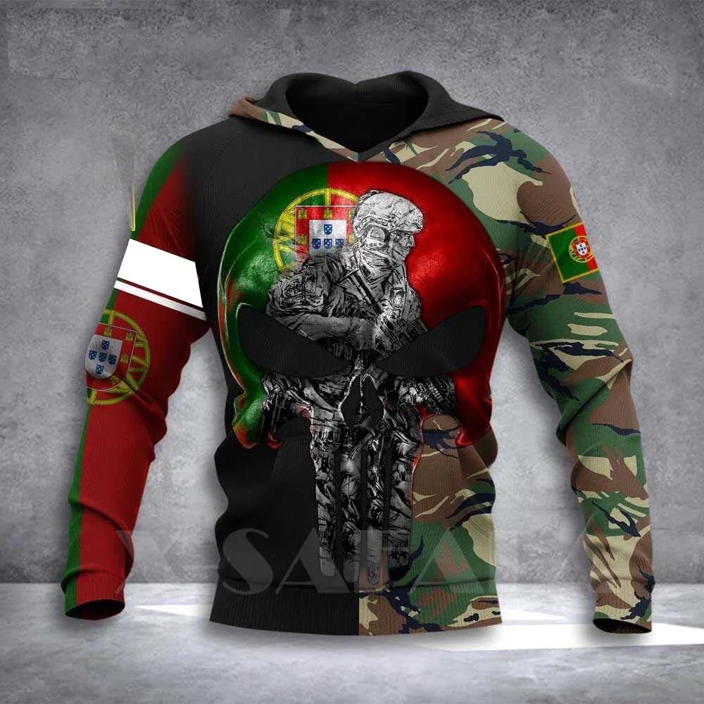 

PORTUGAL Army Solidier All Country 3D Print Hoodie Autumn Man Women Outwear Hooded Pullover Tracksuits Casual Thick Cotton