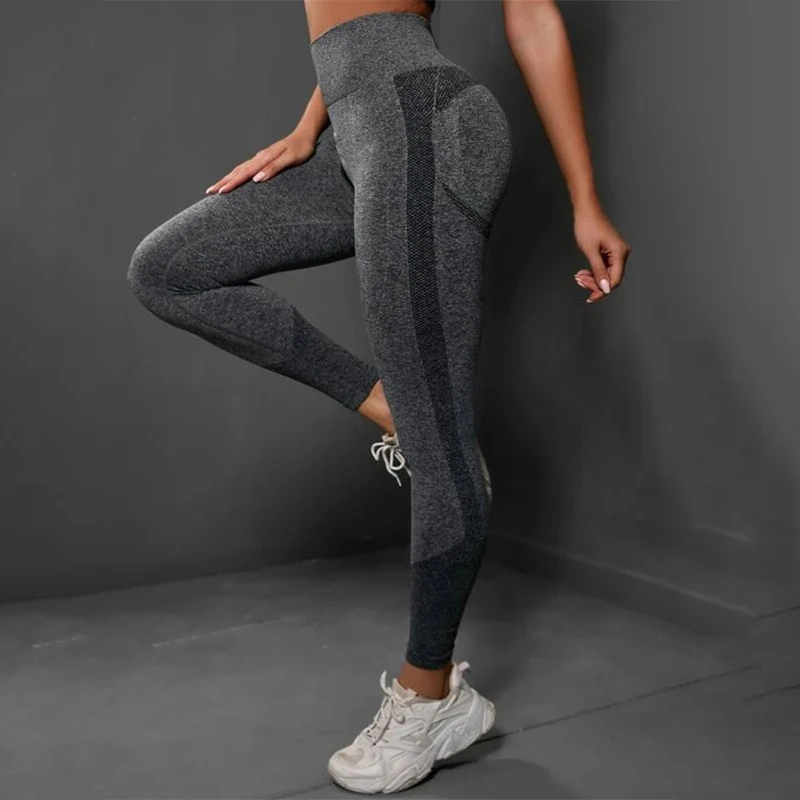 Mallas deportivas de Yoga para mujer, Leggings de entrenamiento sin costuras, Push Up, ropa de gimnasio, envío directo