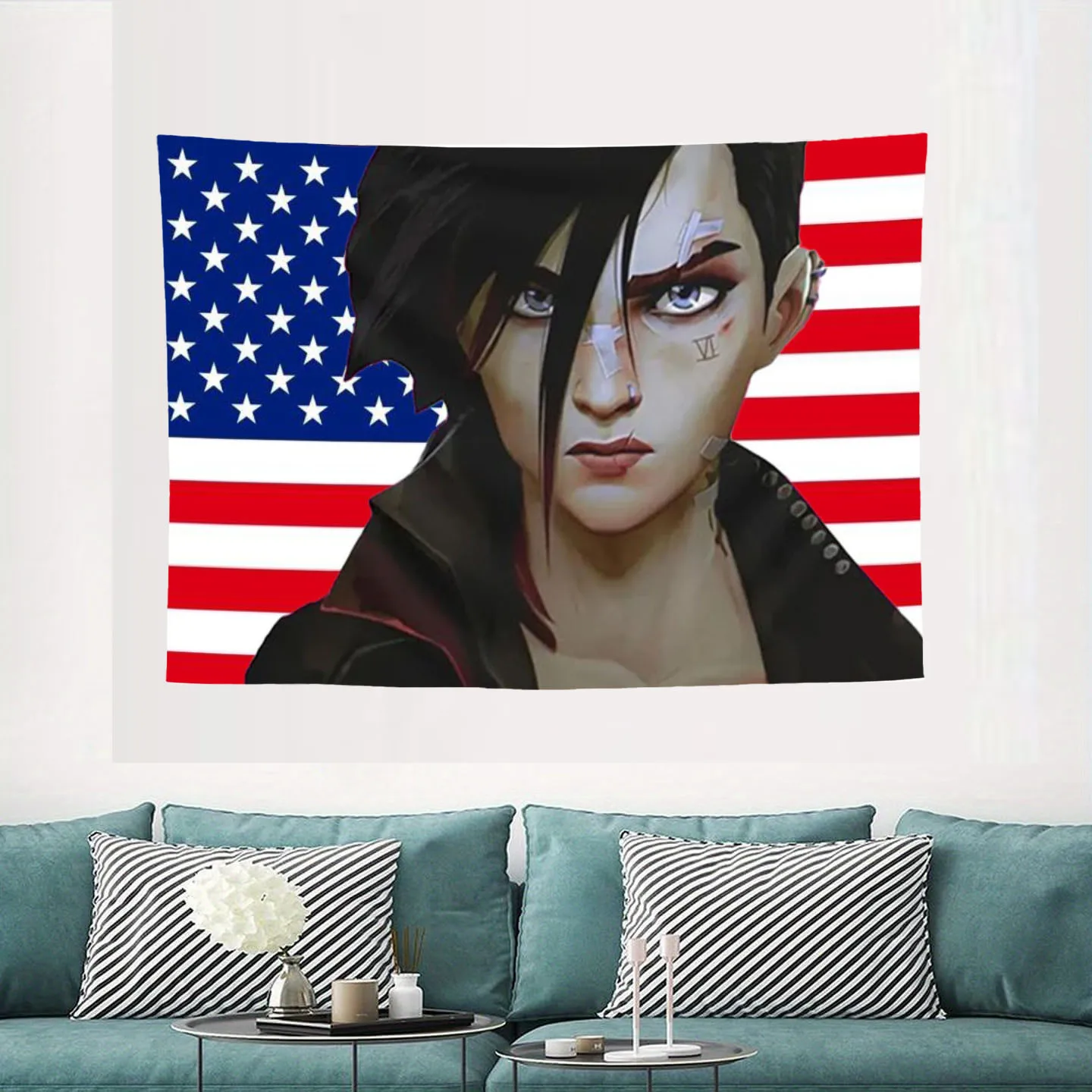 Oshu Wall Hanging Tapestry Pit Fighter Vi American Flag Printed Tapestry Home Decoration Bar Outdoor Festival Wall Hanging