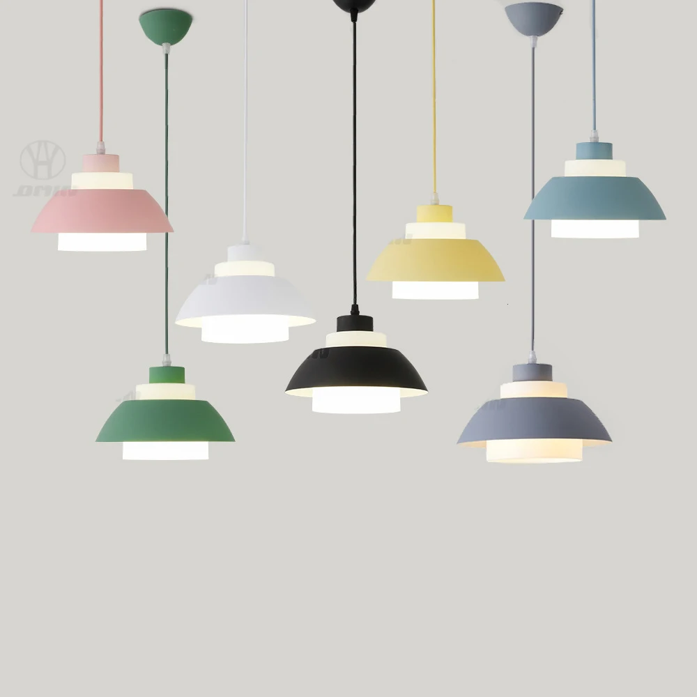 

Nordic Modern Pendant Lights Aluminum&Acrylic Lampshade Ceiling lamp Bedside Kitchen island Dining table Home decor Chandeliers