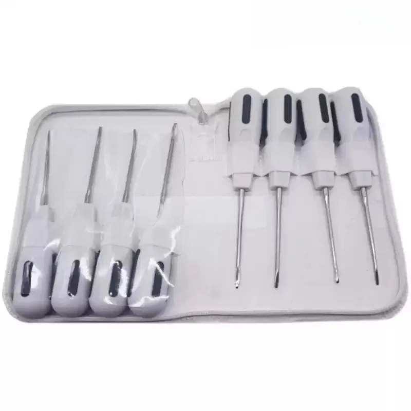 Dental Training Elevator Set, 8Pcs Minimally Invasive Tooth Luxating Elevators for Dental Practice & Study