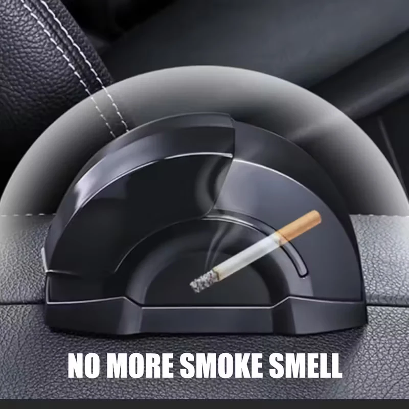 Car Ashtray with Lid — Black, Ash-Proof, Car-Specific — Creative, Stylish, and Practical Automotive Accessory