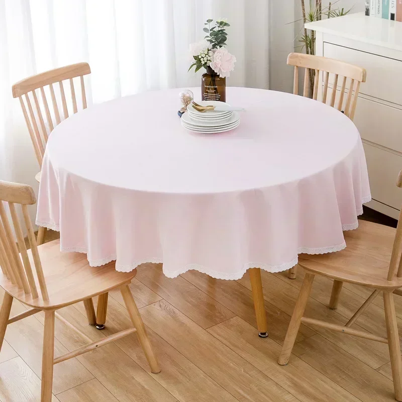 Simple pure 2024 small fresh round rhotel tea colo cotton linen table cover tablecloth gray22