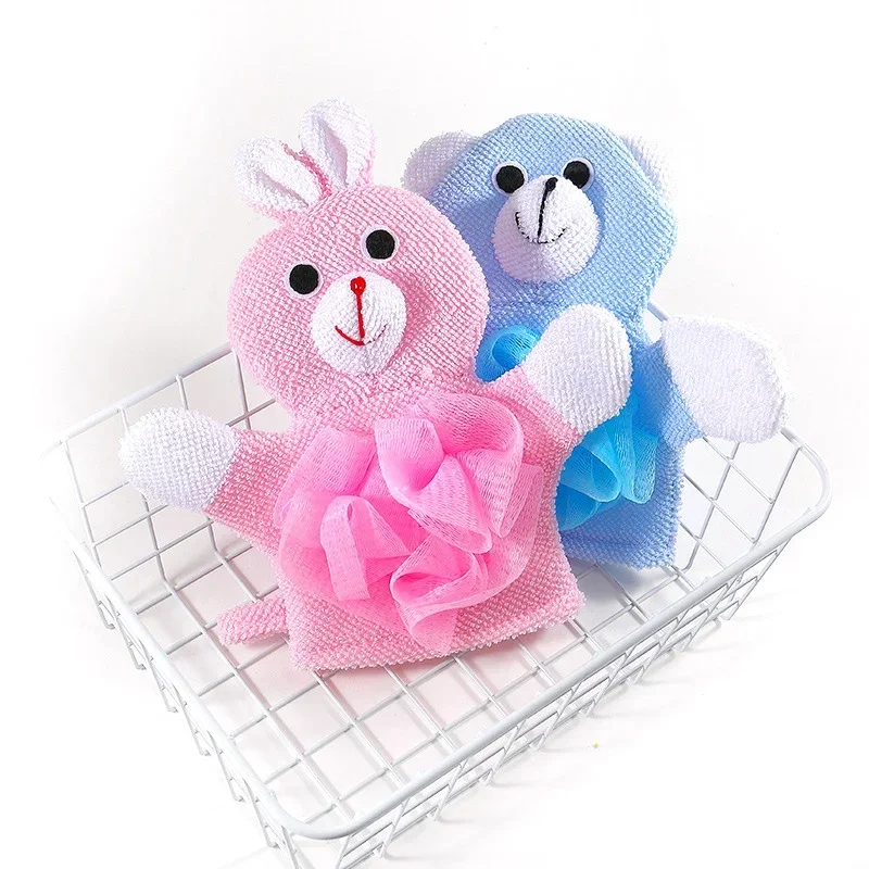 Baby Bath Gloves  for Kids Toddlers Cartoon Animal Shape Shower Gloves Washcloth for Bathing Children Wash Clean Shower Massage