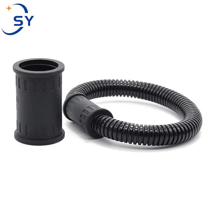 5Pcs PP Plastic Bellows Rubber Straight Joint Threaded Pipe Joint Hose Butt Connector Two AD25 Corrosion Waterproof AD34.5