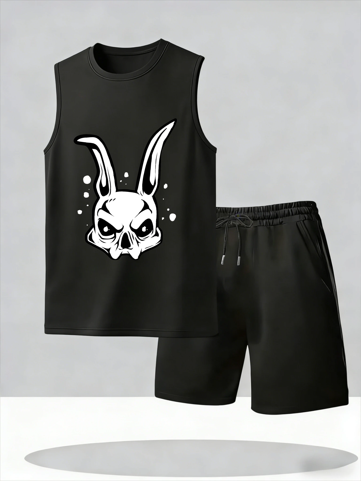 

Men's Tank Top Sets 2026 Summer Thin Quick Dry jogging suit running crewneck Y2k tracksuits Breathable seaside oversize beach