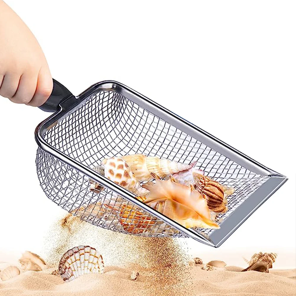 Strandnet Outdoor Kids Sand Handheld Scoop voor nest Abs Mesh Filter Graven Multifunctioneel speelgoed Keuken Voedsel