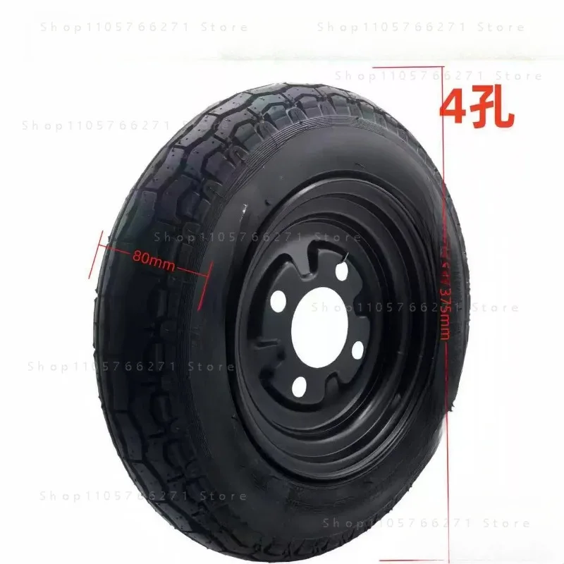 Electric tricycle 3.00-8 Vacuum tire, 6-layer wire tire, tricycle outer tire wear-resistant complete set of rear wheel assembly