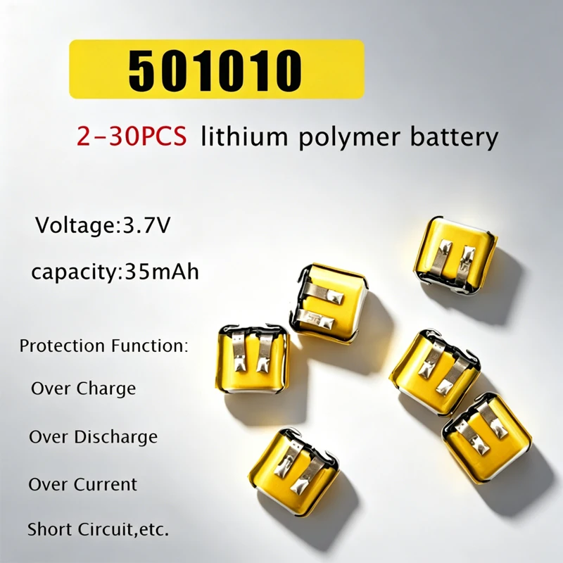 501010 Akku 3,7 V 35 mAh Lipo wiederaufladbare Polymer-Lithium-Batterien für Bluetooth-Headset Schönheitsinstrumente Elektrospielzeug GPS