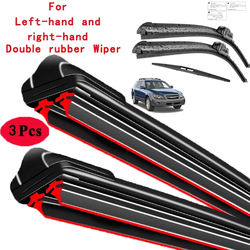 Car Wiper Front & Rear Wiper Blades Set Kit For Subaru Outback 3 BL BP 2005 - 2009 Windscreen Windshield Window 24