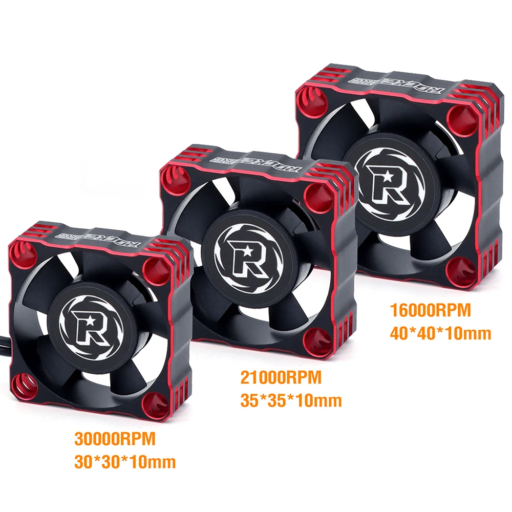 Rocket-RC Metal Cooling Fan 30/35/40mm 8.4V 16000/21000/30000RPM A3 Version T6 Aluminum Frame for RC ESC Motor Heat Dissipation