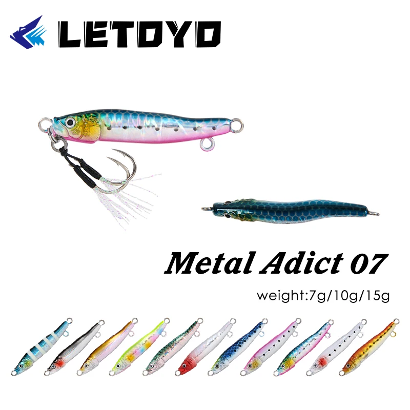 LETOYO 7g 10g 15g Micro Jig Shore Jigging Fishing Lure Japan Artificial Spinning Bait Metal Jumping Jig Casting Trout Minnow