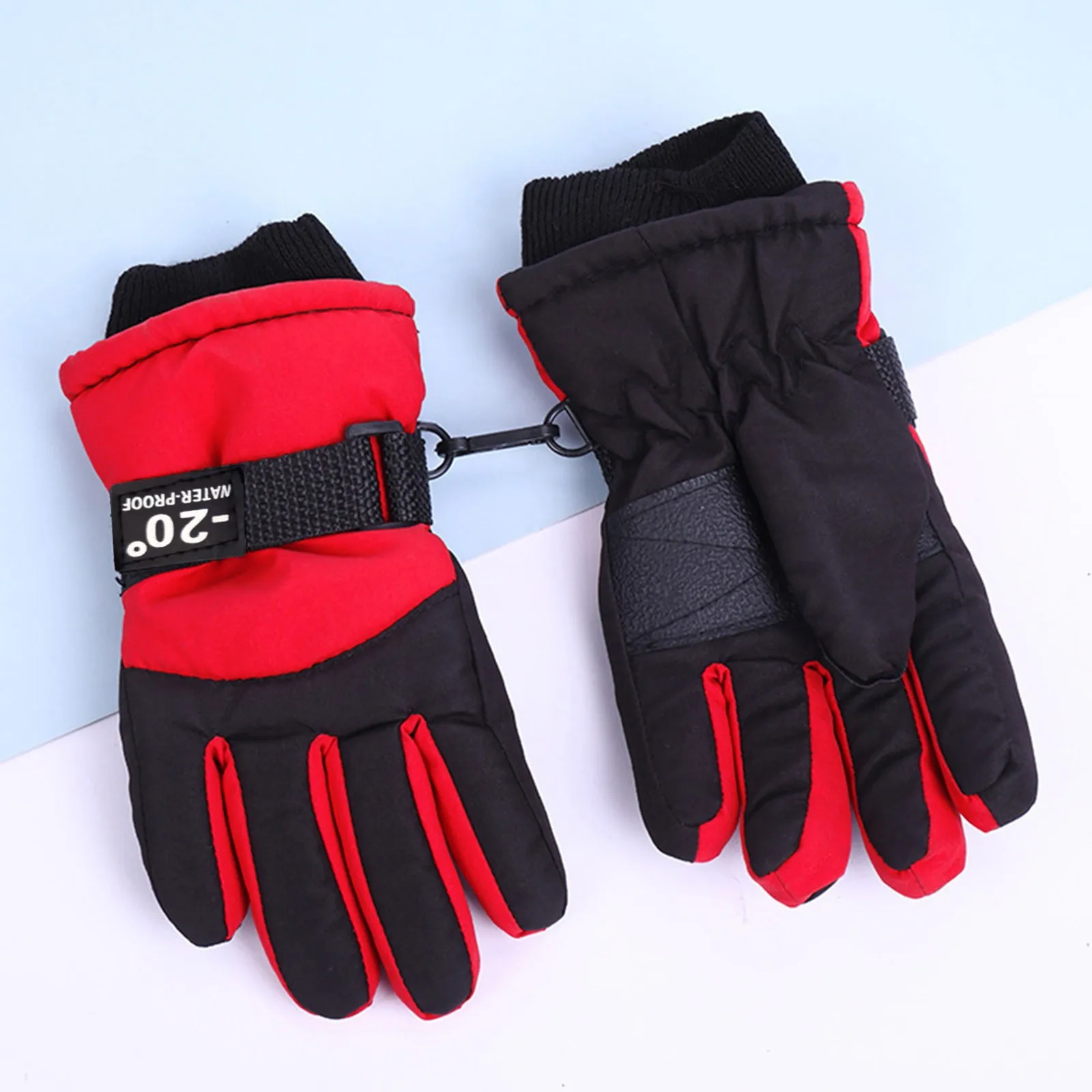 

Kid Ski Mittens Winter Outdoor Gloves Ski Warm Skating Kids Snowboarding Windproof Kids Gloves Mittens Kids Leather Gloves Boys