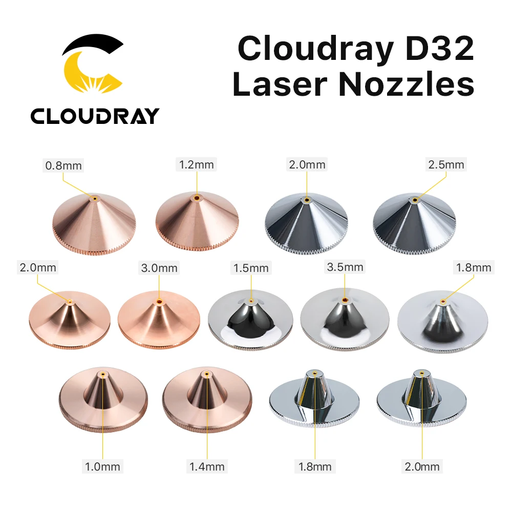 Cloudray Fiber Laser Nozzles Dia.32 H15 Single Layer Chrome-Plated Double Layers Caliber 0.8-5.0mm for Raytools Cutting Head