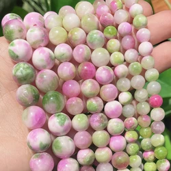 Natural Stone Beads Pink Green White Persian Jades Round Loose Spacer Beads For Jewelry Making Needlework Diy Bracelet Necklace