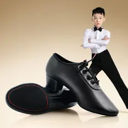 Men Latin Dance Shoes Boys Black Low Heels Ballroom Dancing Shoes Tango Salsa Rumba Modern Jazz Shoes