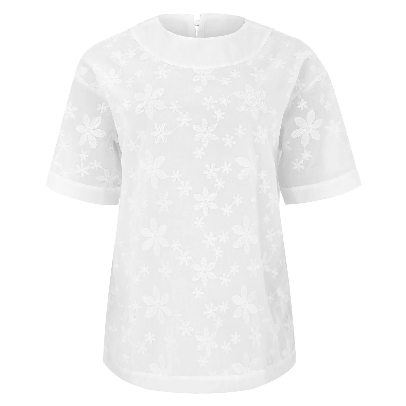 Outono algodão linho rendas retalhos camisas femininas outono novo elegante branco meia manga solta casual streetwear básico topos blusas