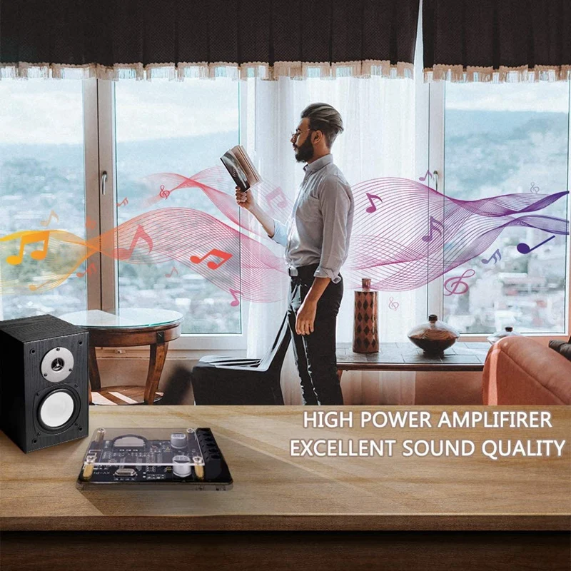 ハイパワーオーディオアンプボード,Bluetooth 5.0,サブウーファー,低音アンプ,YX-C50L,2x50w