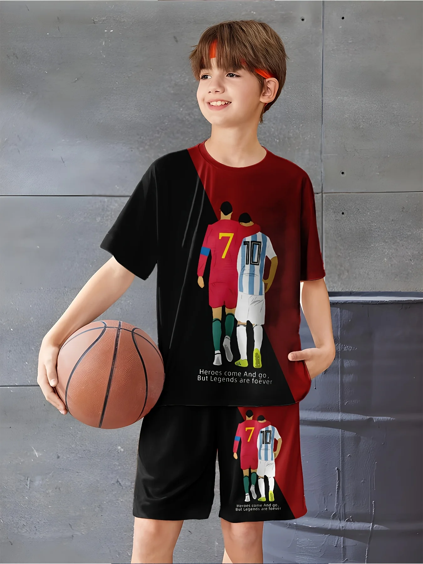 طقم أطفال صيفي جديد 2025 c Ronaldo CR7 طقم أطفال مريح وناعم وجيد التهوية وخفيف وغير ممل #1