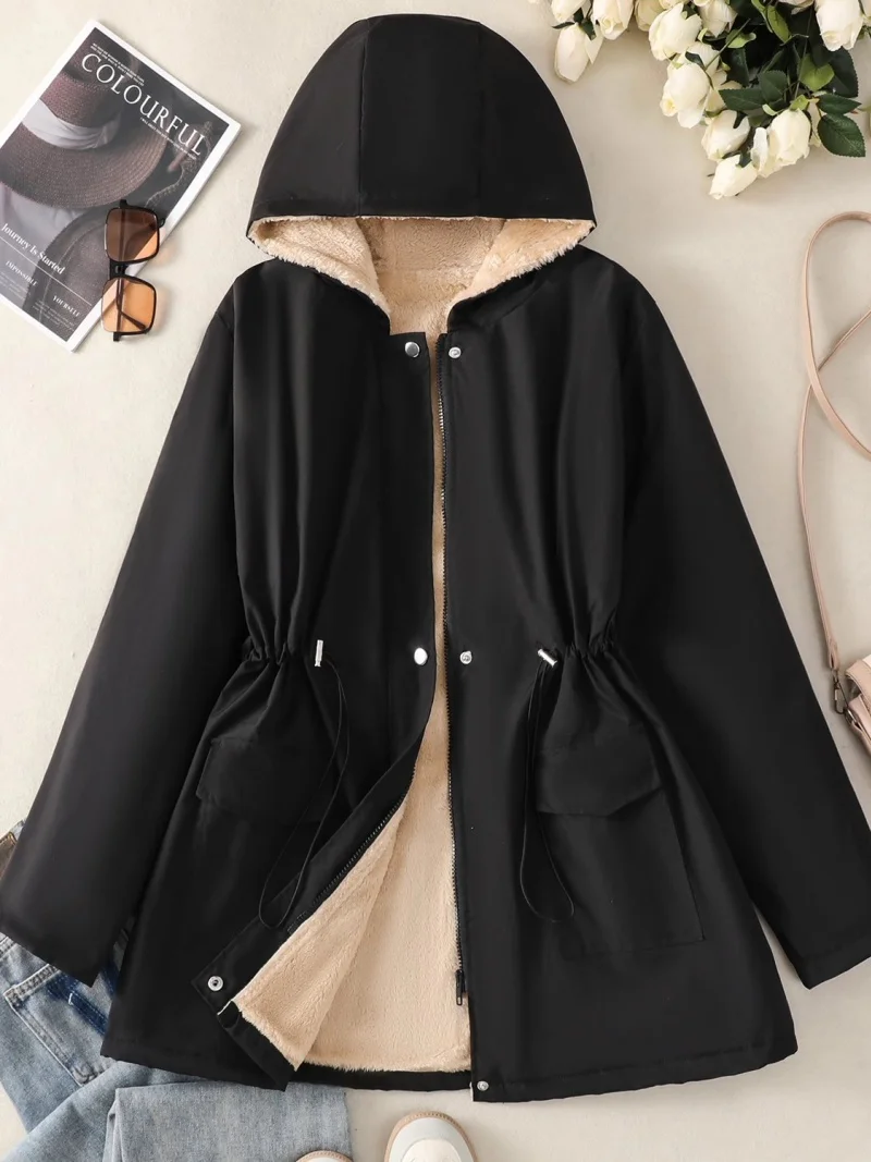 

Зимнее пальто с капюшоном Overcome, модное плюшевое хлопковое пальто и толстая теплая флисовая ветровка, куртка, парки w1155