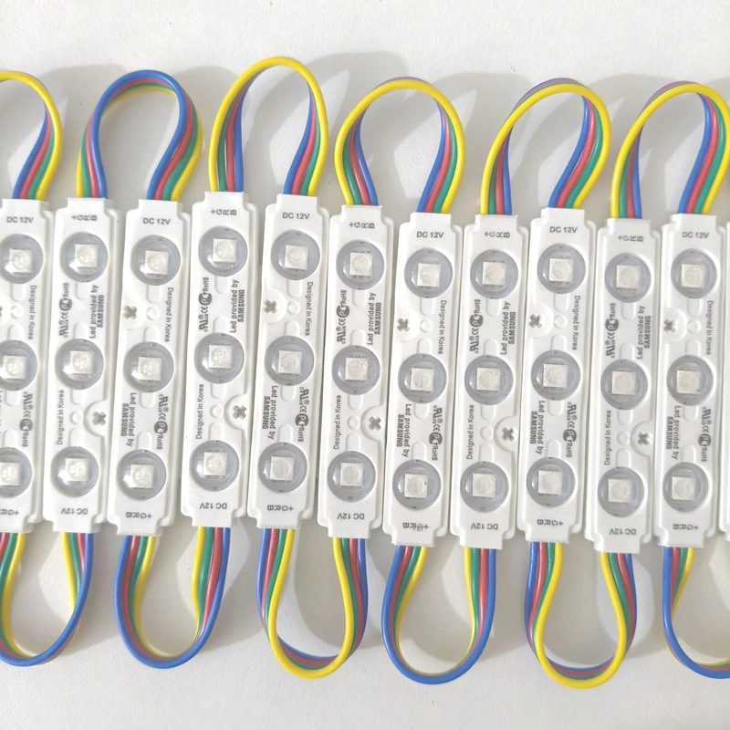 100pcs Samsung Chip SMD5050 3LEDs/pcs RGBW Module Lighting 12V IP68 Waterproof RGB Led Modules Ultra Bright Sign Strip Backlight