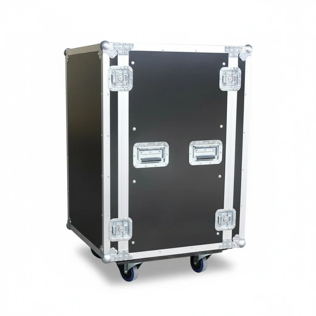 

Flight Road Case, 14U 16U 18U Shockproof Rack Mount, Fireproof Laminate Audio Amp Transport Case, Heavy Duty Rack Case, EVA Foam