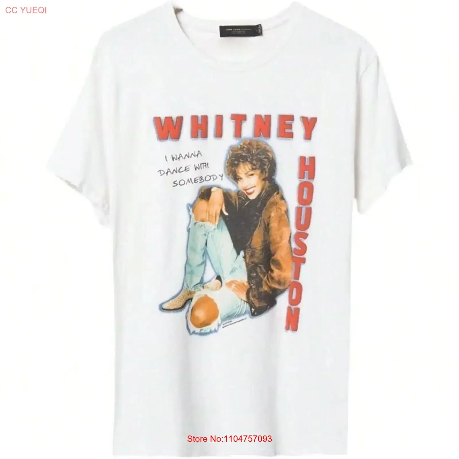 Vintage Whitney Houston T shirt Cotton All sizes vintage Washed Versatile fashion Stretched Stylish Soft graphic
