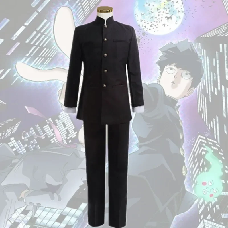 Cosplay Anime Mob Psycho 100 Mobu Saiko Hyaku Kageyama Shigeo Costume Black Gakuran Suits Top Pants For Halloween