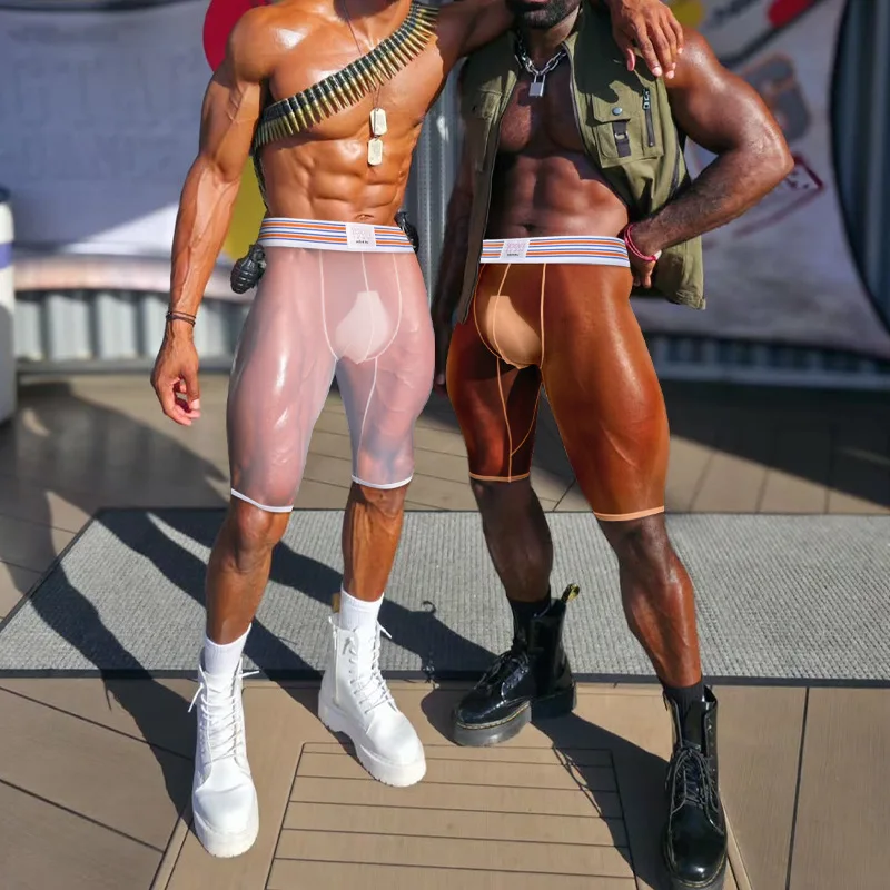 

Новые мужские перспективные брюки с пятью точками, дышащие удлиненные боксеры с освежающей сеткой, полосатый ремень AD7374