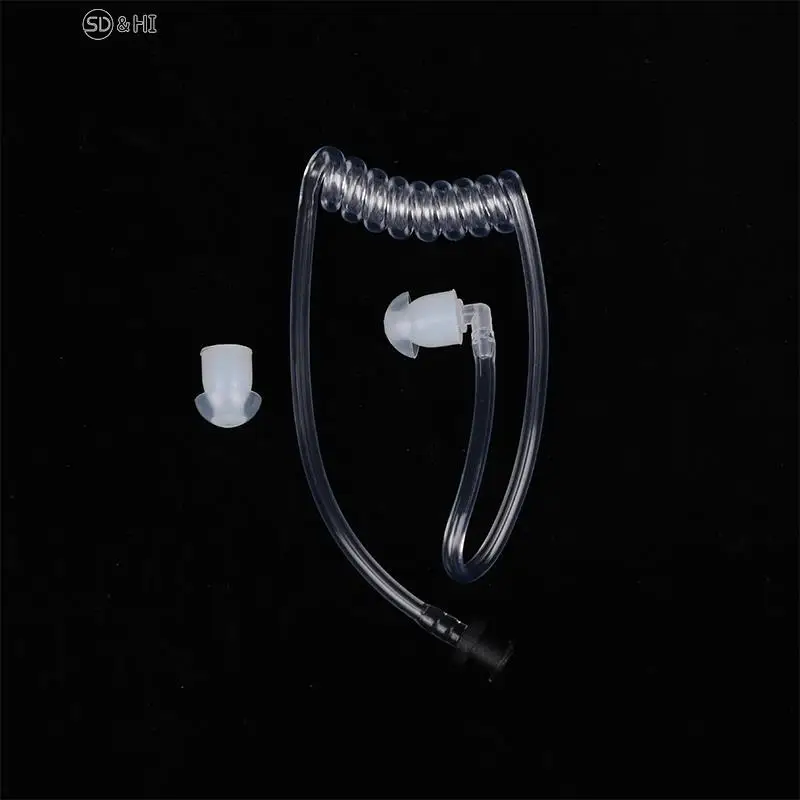 Black Spring Air Tube Acoustic Air Tube Earplug Replacement For Radio Earpiece Headset Replacement Walkie Talkie Earphone Coil