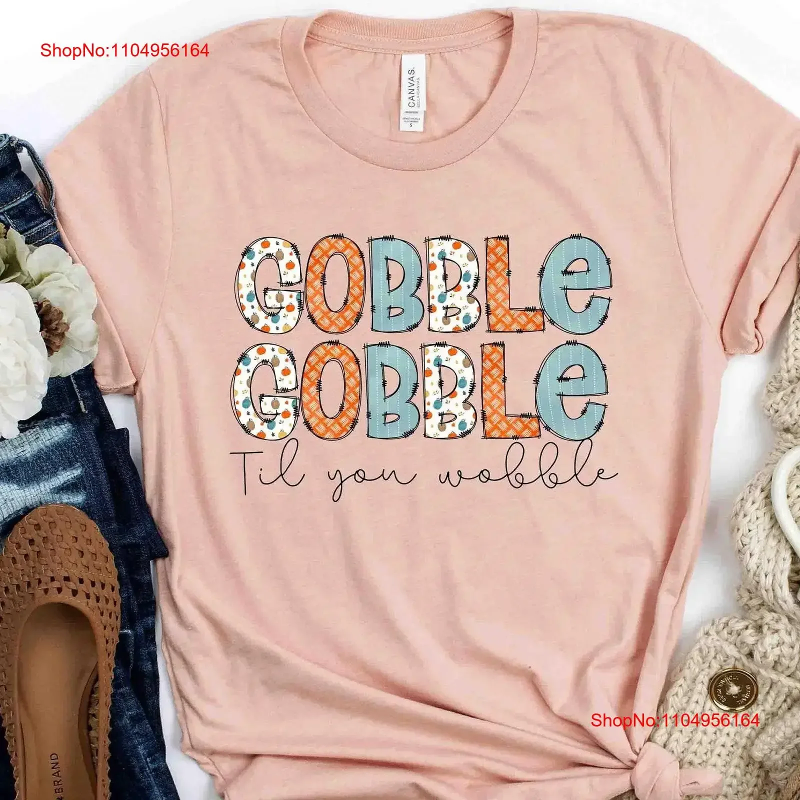 

Gobble Til You Wobble T Shirt Thanksgiving Turkey For Funny Day vintage Washed graphic Unisex Versatile Stretched Breathable