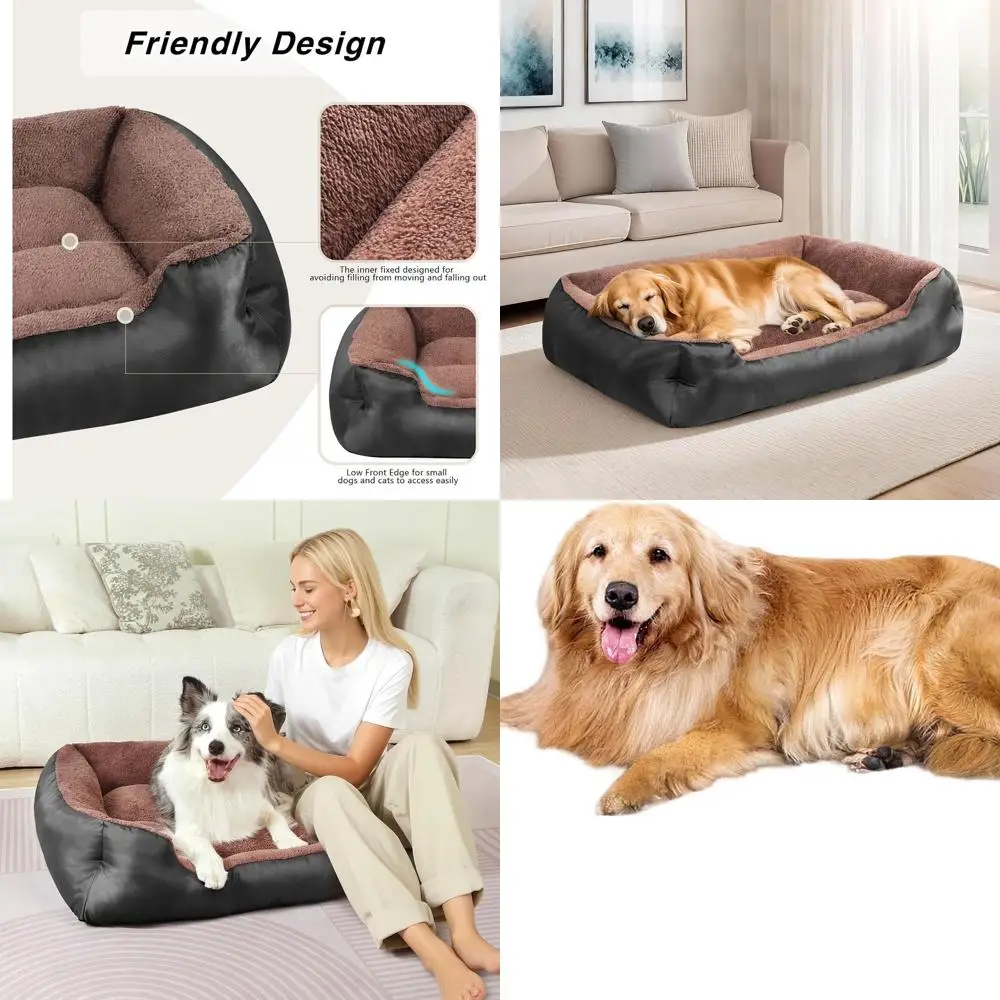 

Large Dog Bed - Washable, Comfortable, Non-Slip, Soft Couch for XL Dogs, Black