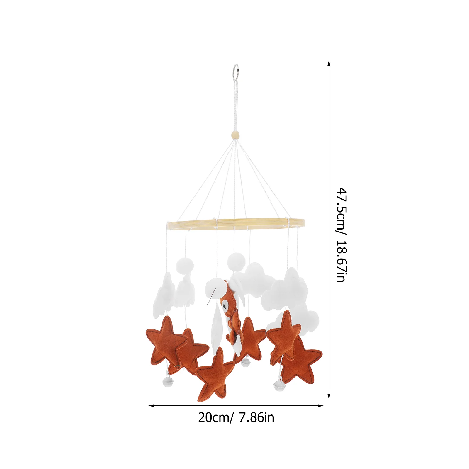 Baby Crib Mobile Bear Cartoon Cloud Star Charm Lightweight Hanging Decoration Calming Wind Chime for Nursery Room Bedside