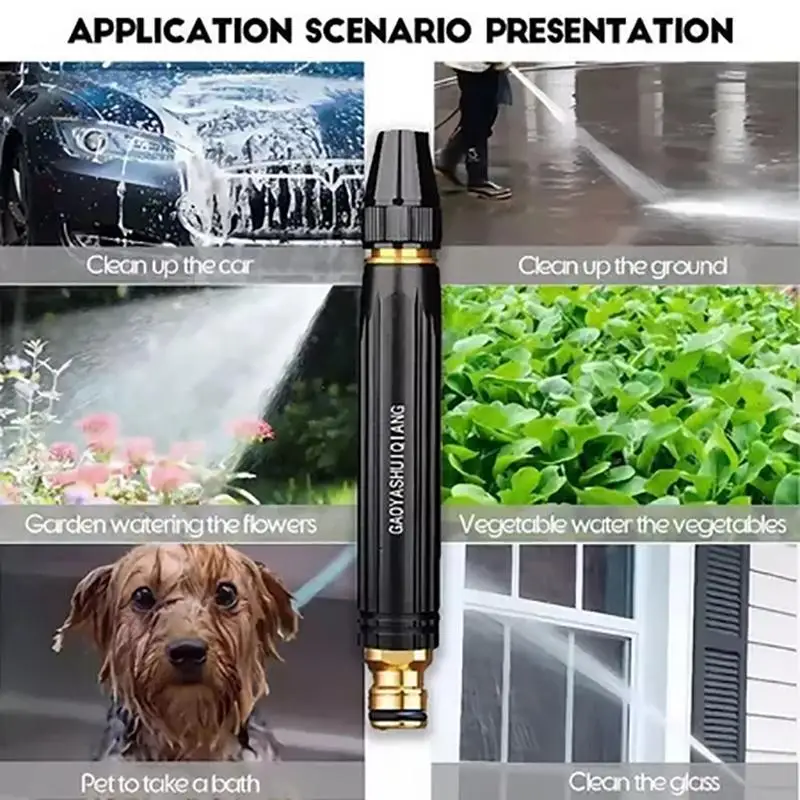 4 in  Car Wash  High Pressure Nozzle Adjustable Hose Water Spray for Garden Vehicle Household Cleaning