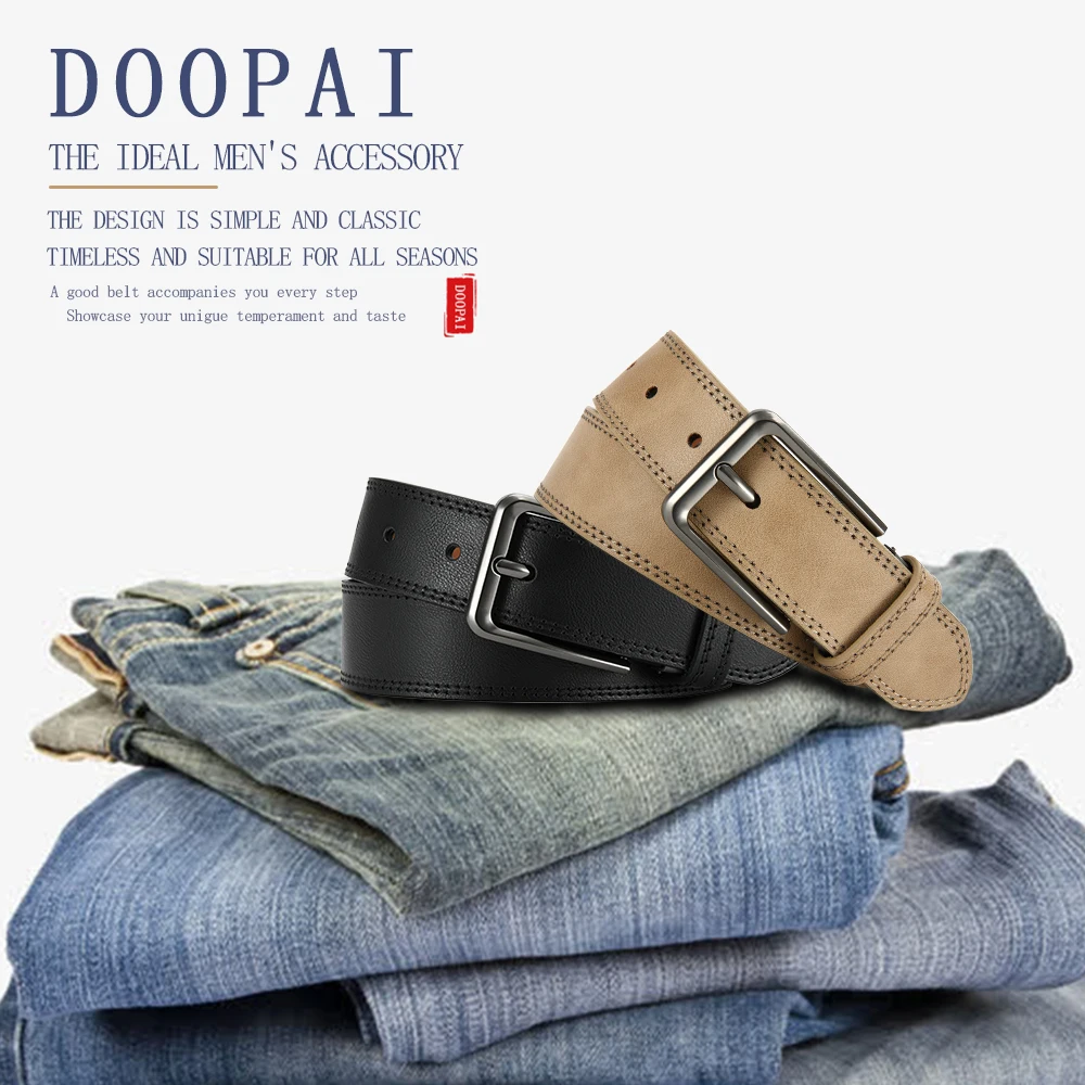 Men's Leather Belt Men's High-quality Business Belt Automatic Buckle Fashionable Ratchet Belt Winter