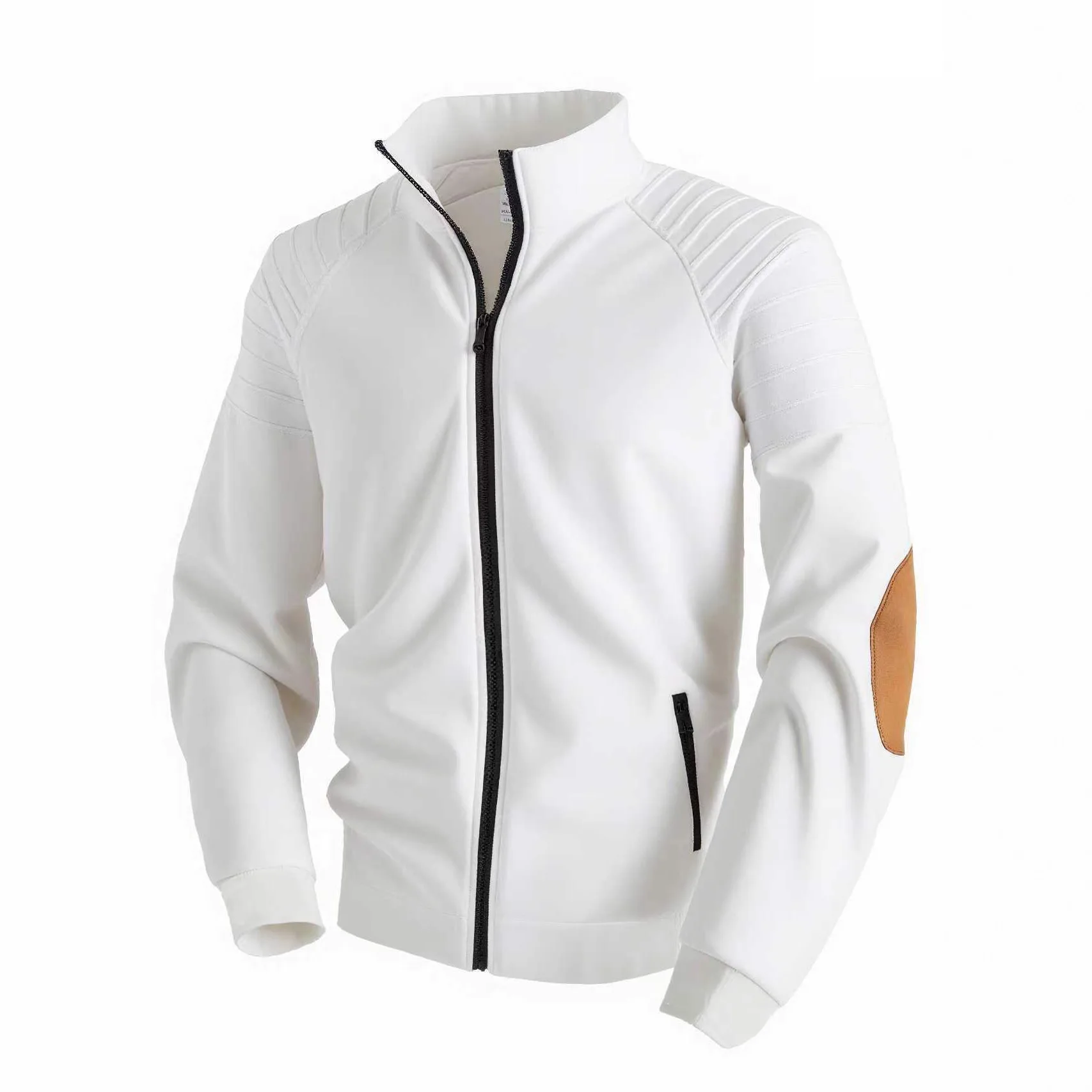 

Spring and Autumn New Casual Men's Standing Collar Zipper Sports Jacket with arm pleat design High-quality Men's Jacket Coat
