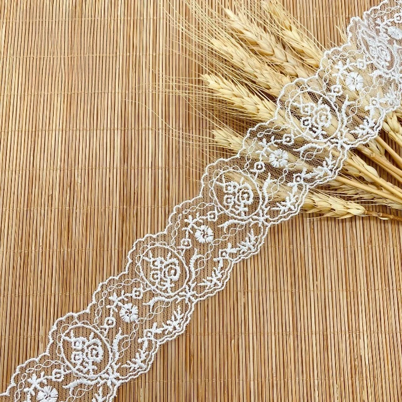 

15 Yards Lace Polyester Silk Lace Wedding Dress Double-sided Mesh Embroidery Auxiliary Materials