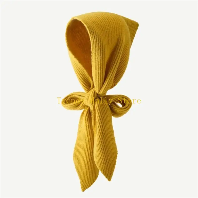 N5KB手作りのかぎ針編みのスカーフ帽子帽子ファッションソフトビーニーハットアウトドアフード付きハット風力向上ベアブルヘッドギア